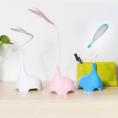 Blue/Pink/White Elephant Desk Lamp 3 Lighting Modes Cute LED Reading Light for Child Bedroom