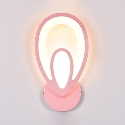 Boy Girl Bedroom Sconce Light Acrylic Lovely Wall Light in Macaron Pink/Yellow/Blue/Green