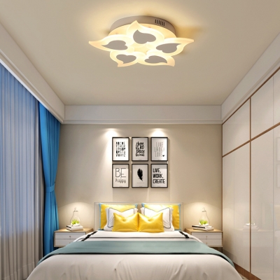 Contemporary Heart LED Flush Light Heart Metal Ceiling Lamp with Warm/White Lighting for Child Bedroom