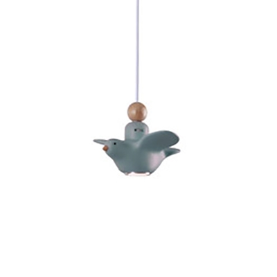 Lovely Macaron Colored Pendant Light Pigeon 1 Head Resin Hanging Light for Child Bedroom