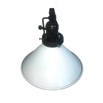 Metal Conical Suspension Light 1 Light Industrial Hanging Light with Swivel Joint in Black/White for Warehouse