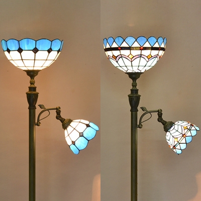 Metal Plant Design Floor Light 2 Heads Vintage Stylish Floor Lamp in Brass for Hotel