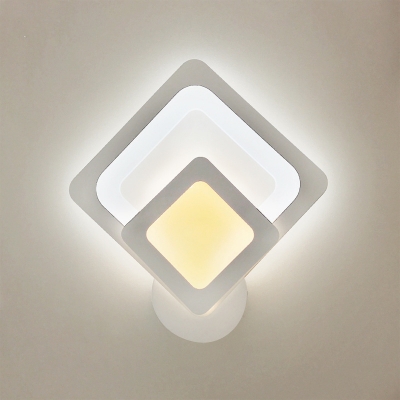 Modern Oval/Round/Square Wall Light Acrylic White LED Sconce Lamp in Warm for Stair Hallway