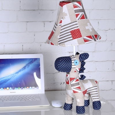 Toy Pony Child Bedroom Desk Light with Maple/Star Fabric 1 Light Creative Reading Light in White