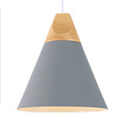 Simple Style Connical Pendant Light Aluminum 1 Light Macaron Colored Hanging Light For Living Room