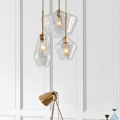 Modern Stylish Hanging Light with Shade One Light Amber/Clear Glass Suspension Light for Bedroom