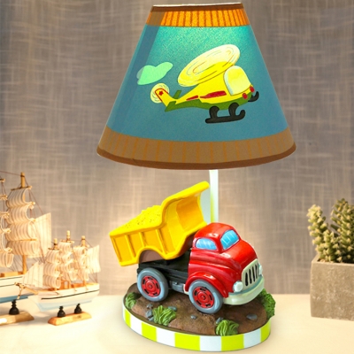 Cartoon Truck LED Study Light Fabric 1 Light Energy Saving Desk Light for Child Bedroom