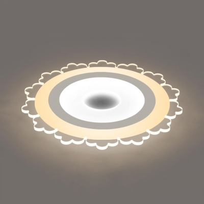 Creative Floral LED Flush Mount Light Acrylic 2 Modes Choice Ceiling Fixture in Warm & White for Nursing Room