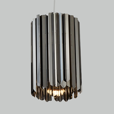 Cylinder Living Room Ceiling Light Stainless Steel 1 Light Modern Hanging Lamp in Black/Chrome/Gold