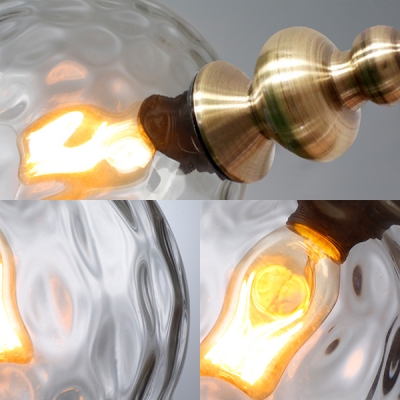 Edison Bulb Kitchen Ceiling Pendant Amber/Clear/Smoke Gray Glass 1 Light Industrial Hanging Light