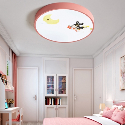 Fairy Moon Girl Bedroom Flush Mount Light Acrylic Stepless Dimming/White Lighting LED Ceiling Light
