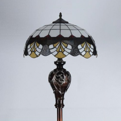 Glass Bead/Clear/Mediterranean Floor Lamp Tiffany Antique Style Standing Light for Bedroom
