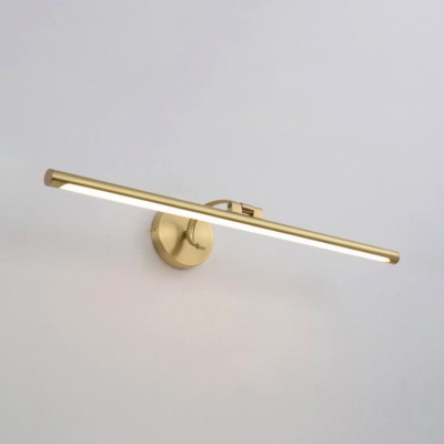 Gold Linear LED Vanity Light 16/21.5/27.5 Inch Contemporary Metal Sconce Light for Bedroom