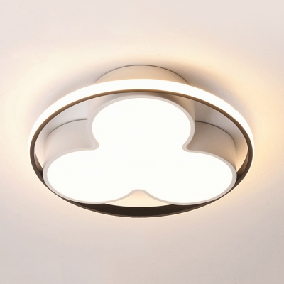Modern Plum Blossom Ceiling Mount Light Acrylic Black/White LED Flush Light for Child Bedroom
