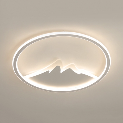 Mountain View Kindergarten Ceiling Mount Light Acrylic Creative LED Flush Light in Warm/White