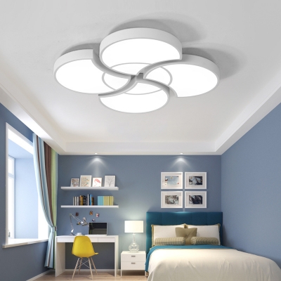 Nordic Flower Flush Mount Light Acrylic Candy Colored LED Ceiling Lamp in Warm/White for Bedroom
