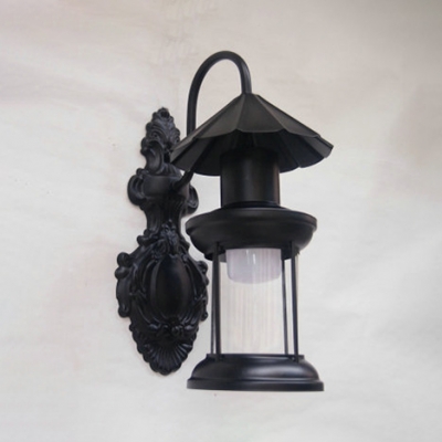 Retro Stylish Kerosene Wall Light Single Light Metal Wall Lamp in Aged Brass/Antique Copper/Black for Bar