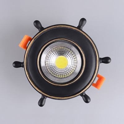 Rudder LED Flush Mount Light 1 Light Creative Metal Ceiling Light in Warm/White for Kindergarten