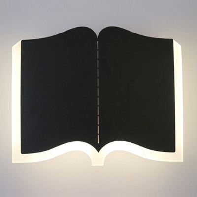 Study Room Book Wall Light Acrylic Creative Black/White LED Sconce Light in Warm/White