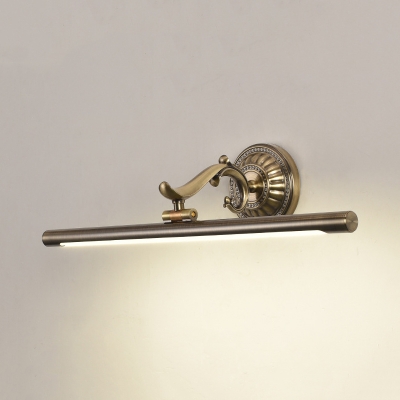 Waterproof Linear LED Wall Light Metal Antique Brass Vanity Light in Neutral for Dressing Room