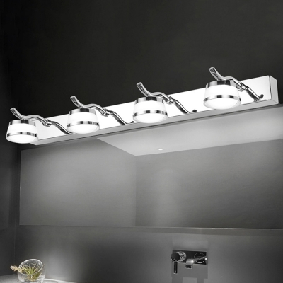 3/4 Lights Urn Vanity Light Chrome Stainless Steel LED Sconce Light in Warm/White for Bedroom