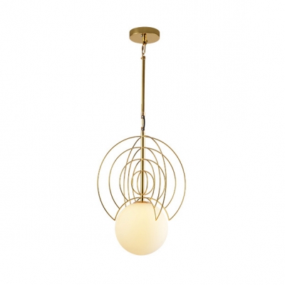 Living Room Spherical Pendant Light with Wire 1 Light Contemporary Gold Ceiling Pendant