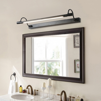 Anti-fogging Mirror LED Vanity Lighting Acrylic 21/27 Inch Simple Style Wall Light in Black