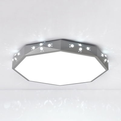 Crystal Decoration Bedroom Flush Light Acrylic Contemporary LED Ceiling Mount Light in Warm/White/Third Gear