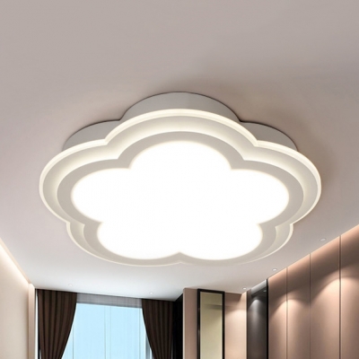Girl Bedroom Bloom Flush Light Acrylic Contemporary LED Ceiling Lamp with Warm/White Lighting