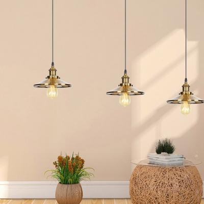 Glass Edison Bulb Hanging Light Kitchen Hallway 1 Light Industrial Pendant Light in Brass