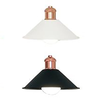Antique Style Cone Pendant Lamp Iron Single Head Black/White Hanging Light for Dining Table Kitchen