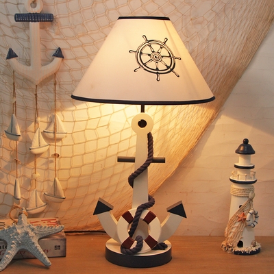 Lifebuoy/Rope Dormitory Desk Lamp Dimmable Resin 1 Light Nautical Style LED Reading Light