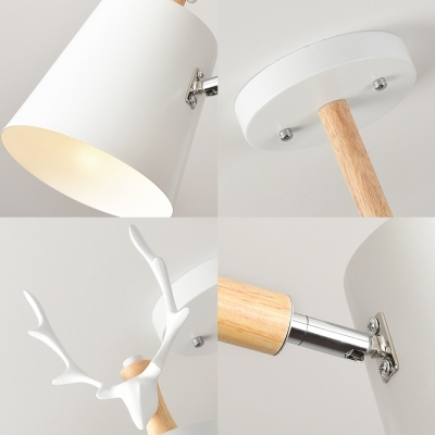 Modern Black/White Chandelier Antlers 3/8 Lights Metal Hanging Light for Living Room