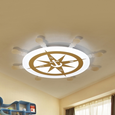 Nursing Room Compass Ceiling Lamp Acrylic Nautical Style Stepless Dimming/White Lighting LED Flush Light