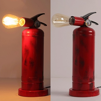 Red Fire Extinguisher Desk Light 1 Light Industrial Edison Bulb Reading Light for Cafe