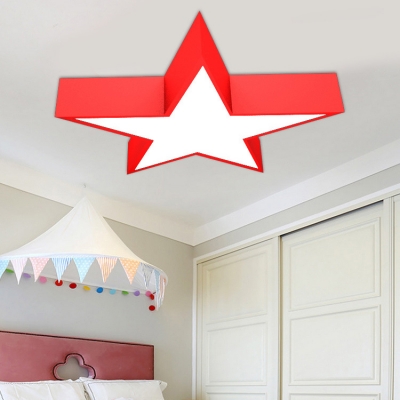 Slim Panel Star Flush Mount Light Modern Acrylic Ceiling Light with White Lighting for Kindergarten