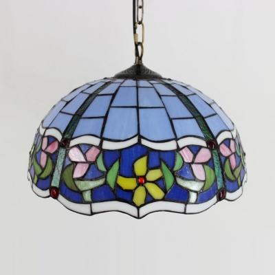 Stained Glass Umbrella Pendant Light 1 Light Tiffany 3 Designs Optional Hanging Light for Villa