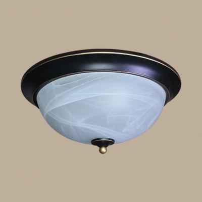 Traditional Dome Shade Ceiling Light Frosted Glass 2/3 Lights Flush Mount Light for Bedroom