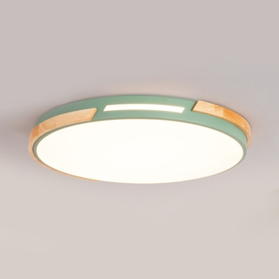 Acrylic Round LED Ceiling Mount Light Nordic Style Gray/Green/White Ceiling Lamp with Neutral Lighting for Kid Bedroom