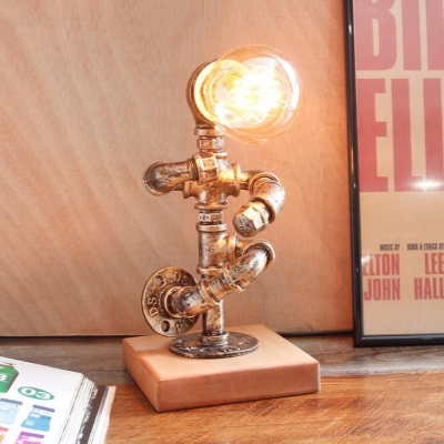 Antique Style Robot Desk Light Metal 1 Light Bronze Reading Light for Cafe Restaurant