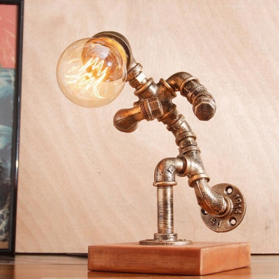 Antique Style Robot Desk Light Metal 1 Light Bronze Reading Light for Cafe Restaurant