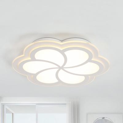 Cute Petal LED Ceiling Lamp Acrylic Third Gear/White Lighting Flush Ceiling Light for Girls Bedroom