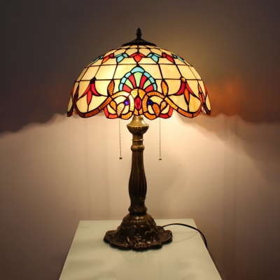 Flower/Hollow/Magnolia/Victorian Desk Light Stained Glass 2 Lights Tiffany Rustic Table Light for Cafe