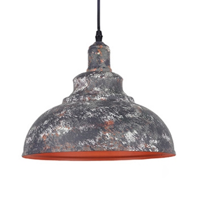 Industrial Camouflage/White Pendant Light Domed Shade Metal Hanging Light for Factory