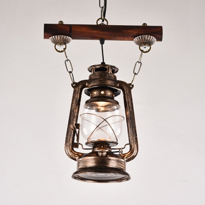 Vintage Kerosene Pendant Light Glass Iron Ceiling Fixtures Led Lamp Chandelier 