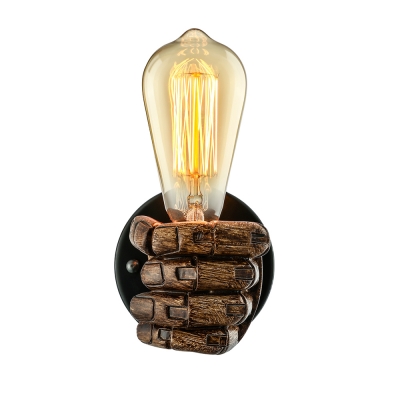 Industrial Wall Sconce Left Hand Shaped, Bar Coffee Indoor Style, 1 Light