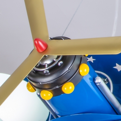Metal Airplane LED Suspension Light Kids Cool LED Pendant Light in Blue/Red/Yellow for Kindergarten