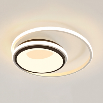 Metal Bowl LED Flush Mount Light Kid Bedroom Simple Style Ceiling Light with Warm/White Lighting