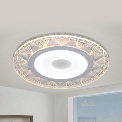 Modern Diamond Edge LED Flush Mount Light Acrylic Ceiling Lamp in Warm/White for Living Room