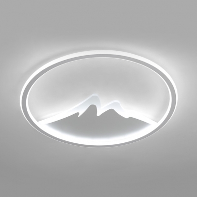 Mountain View Kindergarten Ceiling Mount Light Acrylic Creative LED Flush Light in Warm/White